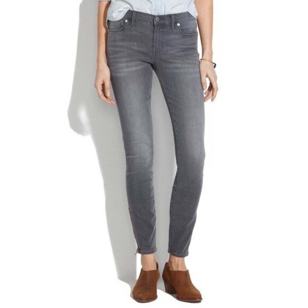 NWT Madewell Skinny Skinny Ankle Zip Gray Jeans